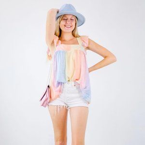 PASTEL PARADISE BABYDOLL TOP